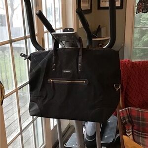 Vera Bradley Black Large Travel Duffle with Vegan leather handles, and trim!